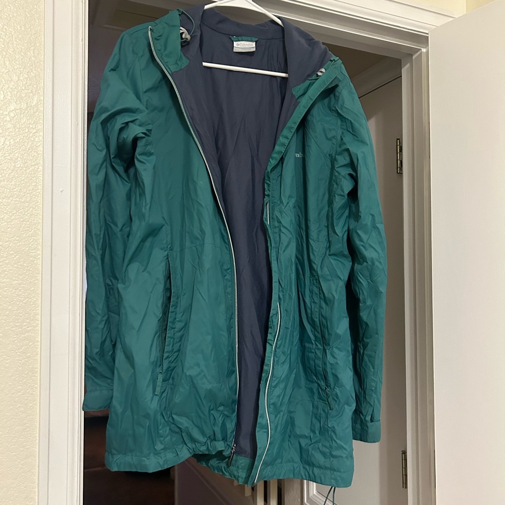 Teal Columbia Rain Jacket XL